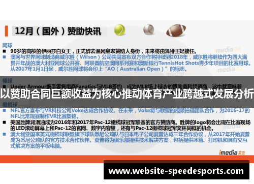 以赞助合同巨额收益为核心推动体育产业跨越式发展分析